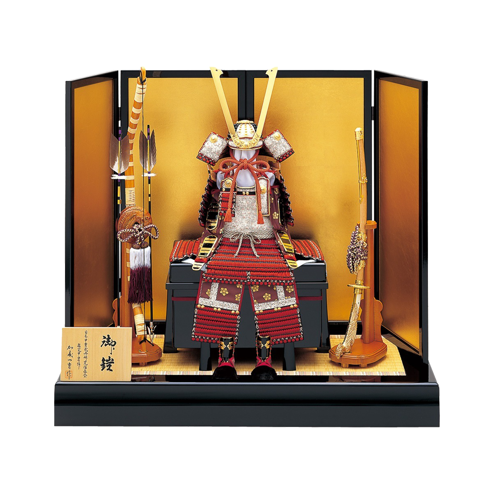 鎧飾り 一冑作 赤糸威長鍬形篭手脛当付 1/3 – 株式会社真多呂 鎧飾り 一冑作 赤糸威長鍬形篭手脛当付 1/3 – 株式会社真多呂